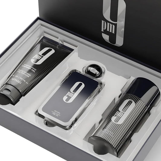 Afnan 9 pm EDP 100 ml - DEO Spray 150 ml - Duschgel 150 ml Herren