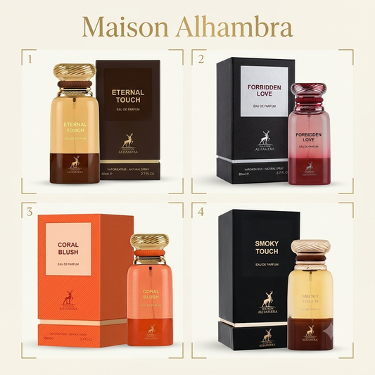 Maison Alhambra Bestseller Bundle Forbidden Love, Eternal Touch, Coral Blush & Smoking Touch 80ml Eau de Parfum