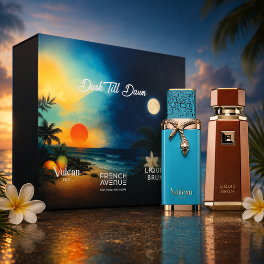French Avenue Dusk Till Dawn Gift Set Vulcan Feu 100ml + Liquid Brun 100ml Set
