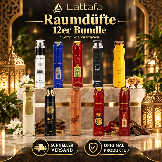 Lattafa Raumduft - Air Freshener 12 er Bundle (Sorten variieren)
