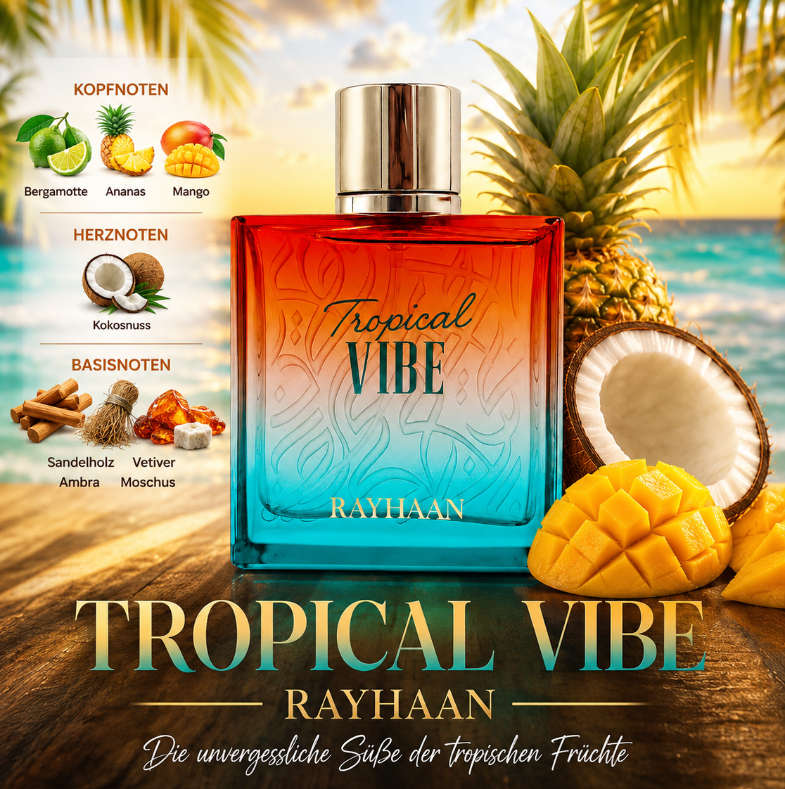 Rayhaan Tropical Vibe 100 ml Eau de Parfum EDP Unisex