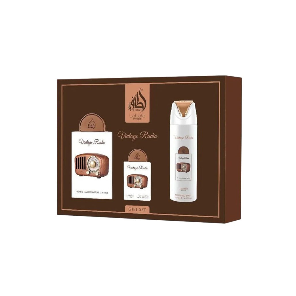 Lattafa Vintage Radio Geschenkset Eau de Parfum